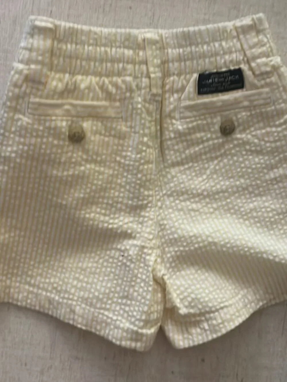 Janie and Jack Yellow Lemonade Stripe Seersucker Short